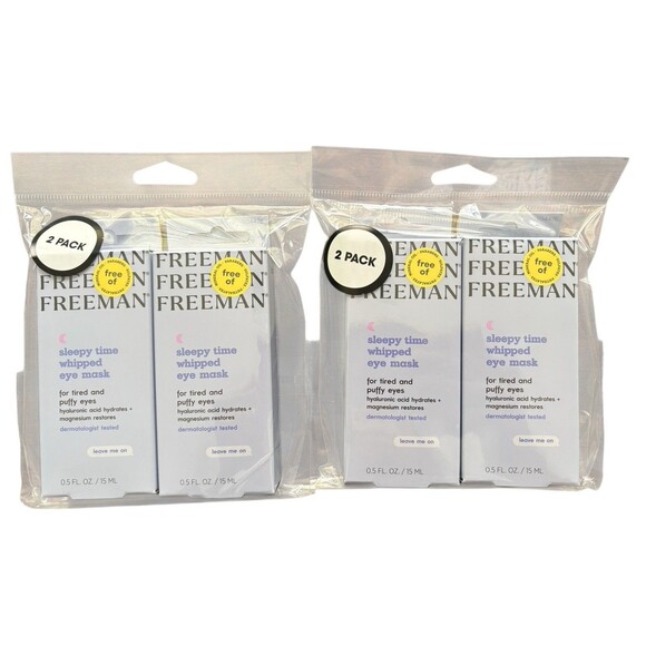 Freeman Sleepy Time Whipped Eye Mask 0.5oz Lot Of 4 Tired Puffy Eyes Travel Size - Picture 1 of 6